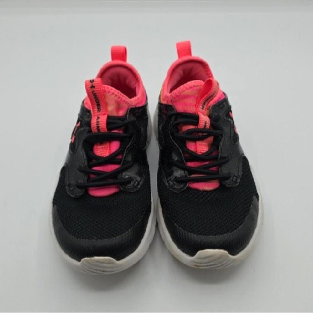 Girls Under Armor Black GPS Infinity 2.0 Print Shoe Sneakers - Size 12 - Slip-On
